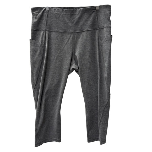 Xersion Pants - Xersion Move High Rise Capri Leggings‎ Pockets Grey XL Made in Lesotho Athletic